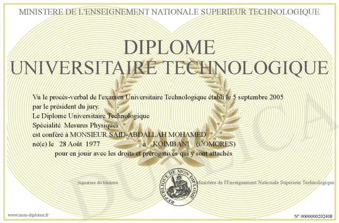 diplome universitaire technologique